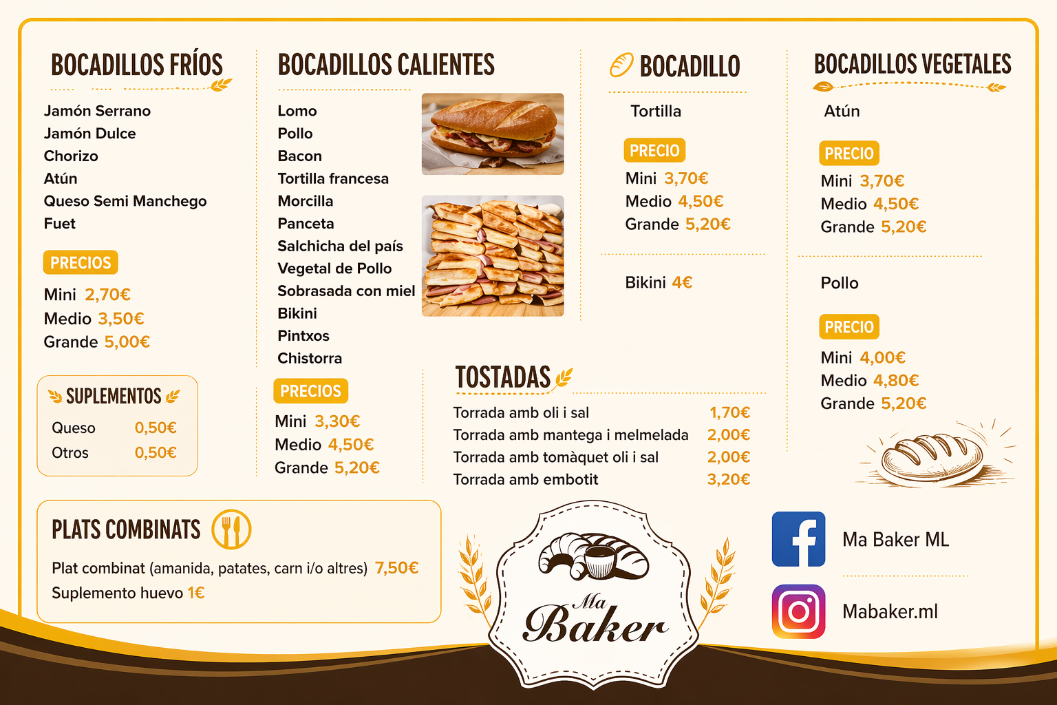 Menú Ma Baker